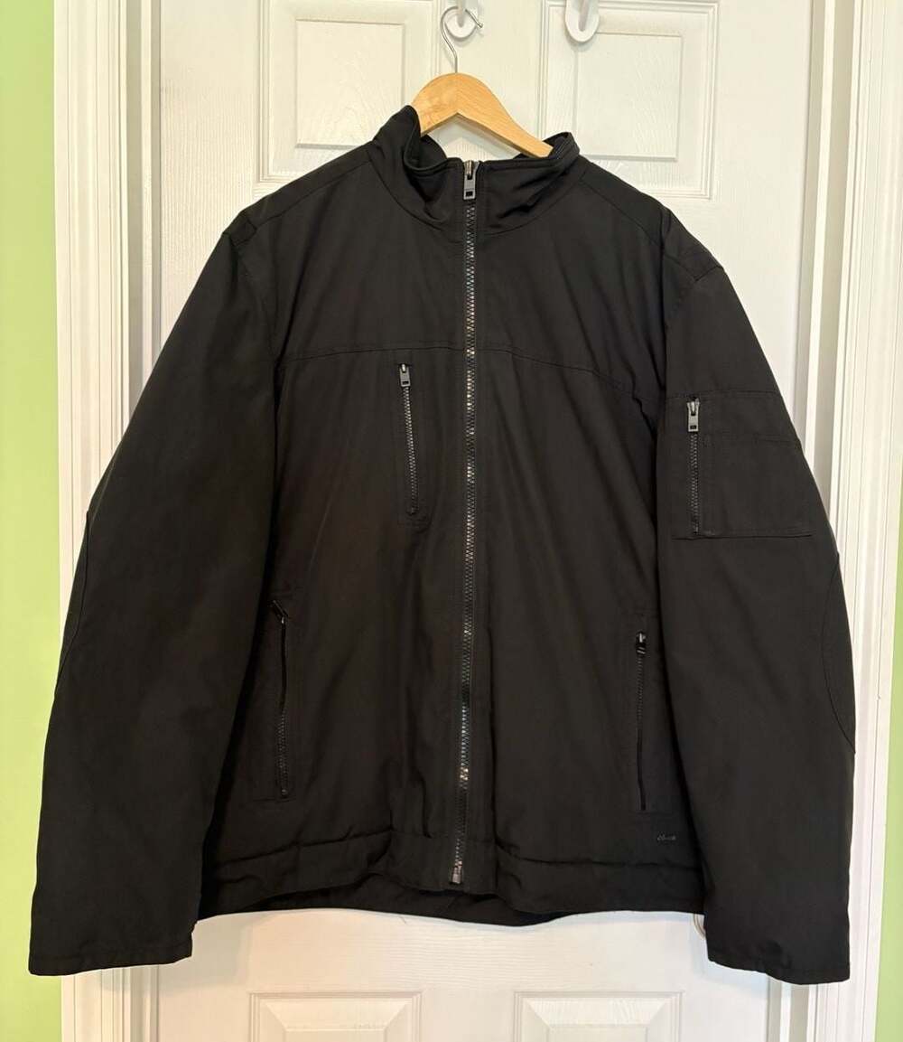 EUC Claiborne Black Full Zip Tech Jacket Coat Size XXL